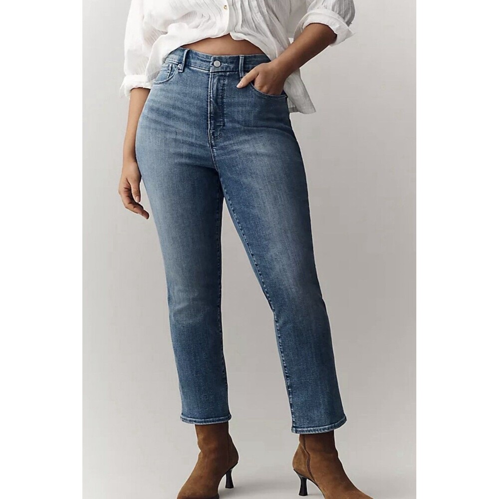 Good American Good Classic Jeans Women's Size 15 Denim Frayed Hem Unique Size